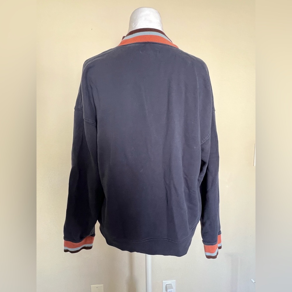 Madewell Dark blue Sweater with Striped Collar - Picture 3 of 6